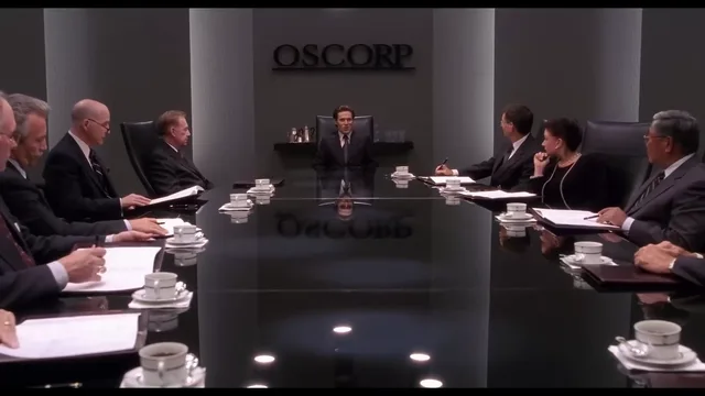 Source image for Spiderman (2002) - Oscorp Board Room Meeting, line 4